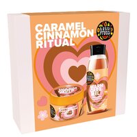 Set Gel de dus regenerant cu caramel si scortisoara, 400 ml + Unt nutritiv cu caramel si scortisoara pentru corp, 200 ml Tutti Frutti, Farmona