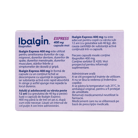 Ibalgin Express, 400 mg, 10 capsule moi, Sanofi 529029