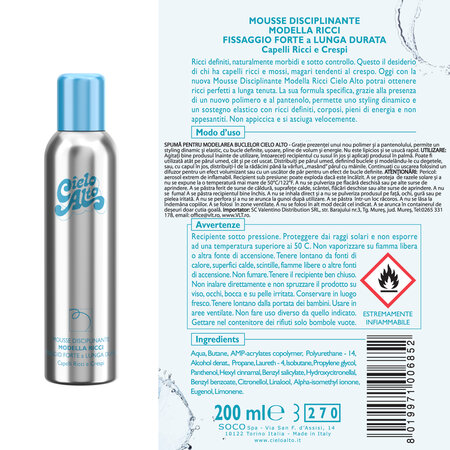 Spuma de par pentru modelarea buclelor, 200 ml, Cielo Alto 683230