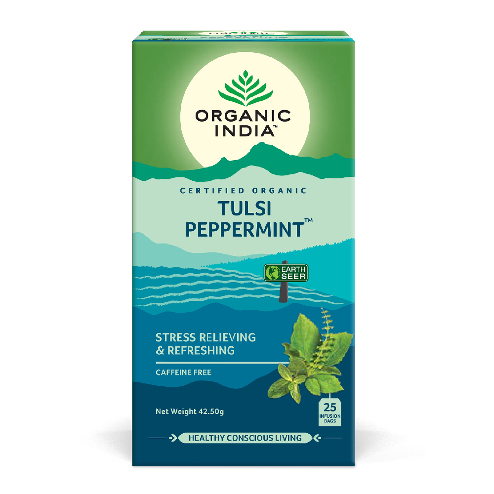 Ceai tulsi bio cu menta, 25 plicuri, Organic India