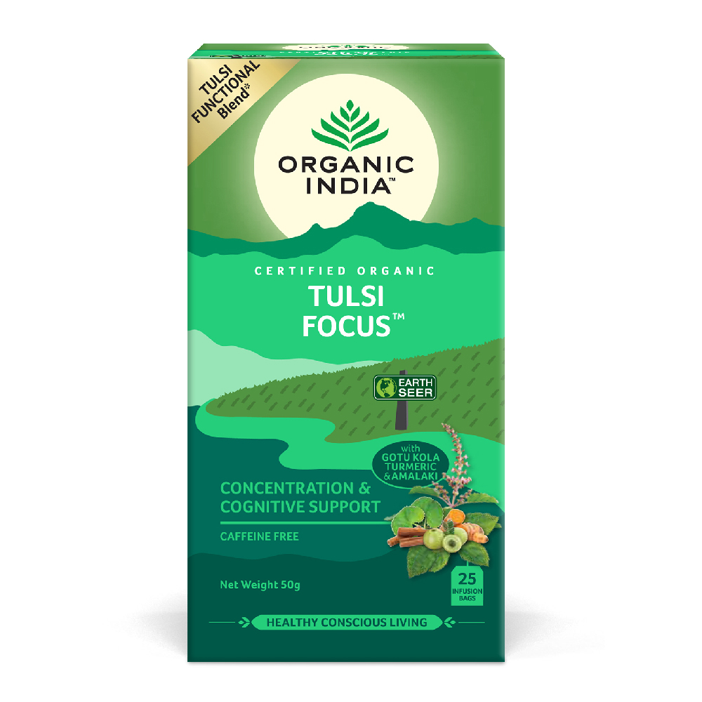 Ceai tulsi bio Focus, 25 plicuri, Organic India