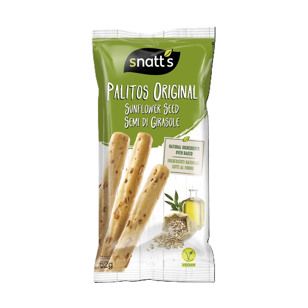 Grisine cu seminte de floarea soarelui si ulei de masline Snatt's, 62 g, Grefusa