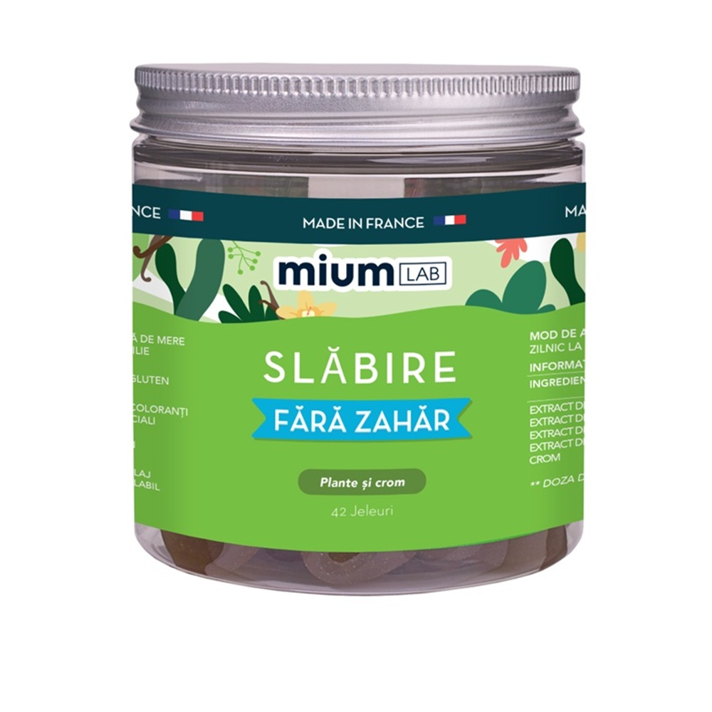 Jeleuri cu extracte din plante si Crom Slabire, 42 bucati, Mium Lab