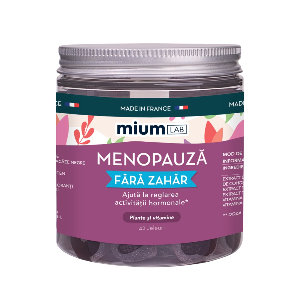 Jeleuri cu extracte din plante si vitamine Menopauza, 42 bucati, Mium Lab