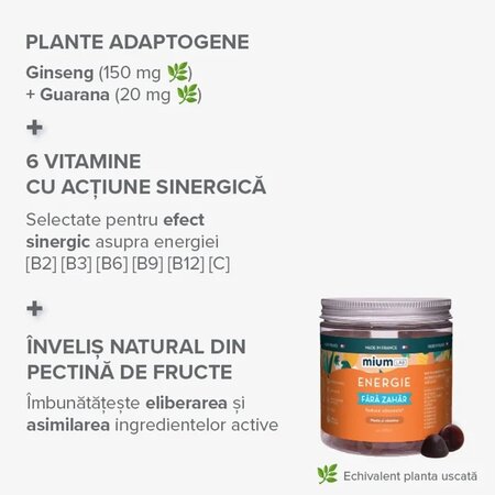 Jeleuri cu vitamine Energie, 42 bucati, Mium Lab 683897