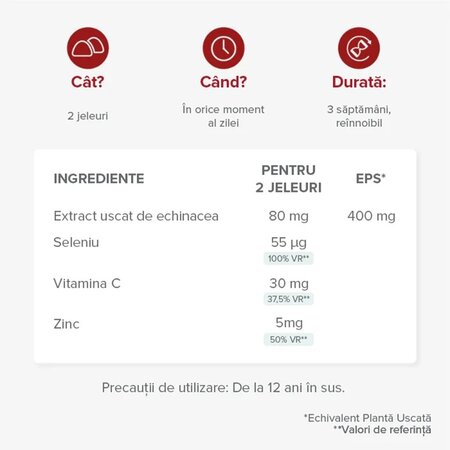 Jeleuri cu Echinacea, Vitamina C si minerale Imunitate, 42 bucati, Mium Lab 683888