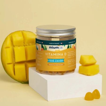 Jeleuri cu aroma de mango Vitamina D, 42 bucati, Mium Lab 683862