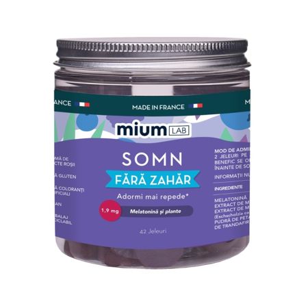 Jeleuri cu melatonina si extracte din plante Somn, 42 bucati, Mium Lab
