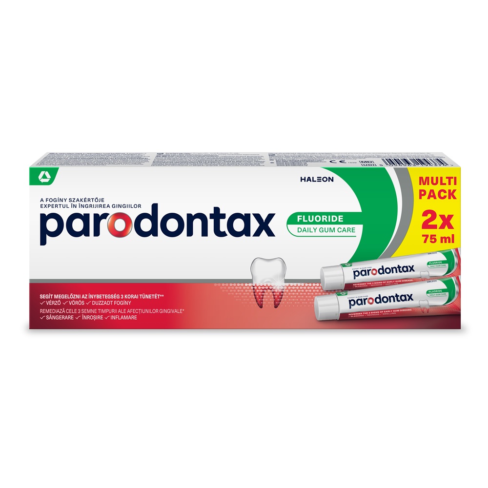 Pachet Pasta de dinti Fluoride Parodontax, 75 ml + 75 ml, Haleon