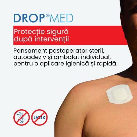 Pansament postoperator Drop Med, 7 x 5 cm, 5 bucati, Pietrasanta Pharma 667982