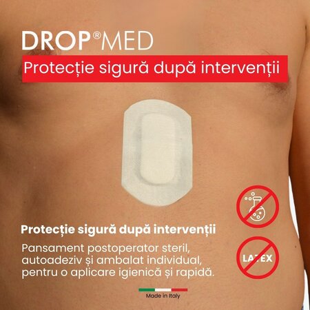 Pansament postoperator Drop Med, 10 x 6 cm, 5 bucati, Pietrasanta Pharma 667998