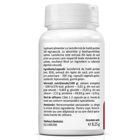 Lactoferina, 200 mg, 30 capsule, Zenyth 683815