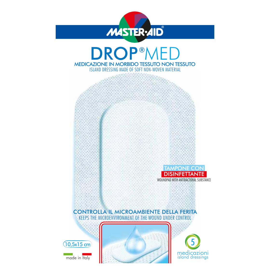 Pansament postoperator Drop Med, 10 x 10 cm, 5 bucati, Pietrasanta Pharma