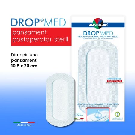 Pansament postoperator Drop Med, 10.5 x 20 cm, 5 bucati, Pietrasanta Pharma 667992