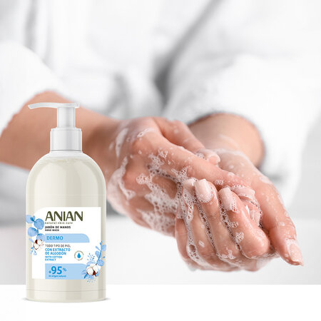 Sapun lichid cu extract de bumbac si glicerina, 500 ml, Anian 683906