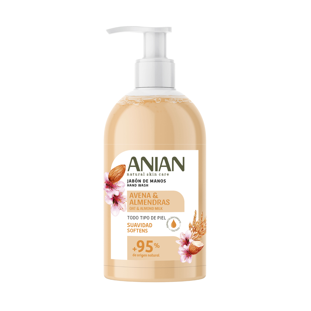 Sapun lichid cu lapte de migdale si ovaz, 500 ml, Anian