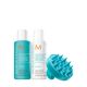 Set de par Scalp Balancing, pentru echilibrarea scalpului + Perie masaj scalp, 2x70ml, Moroccanoil 683923