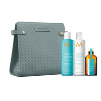 Set  Sampon 250ml, Balsam 250ml, Ulei Tratament Light 50ml Volum, Moroccanoil