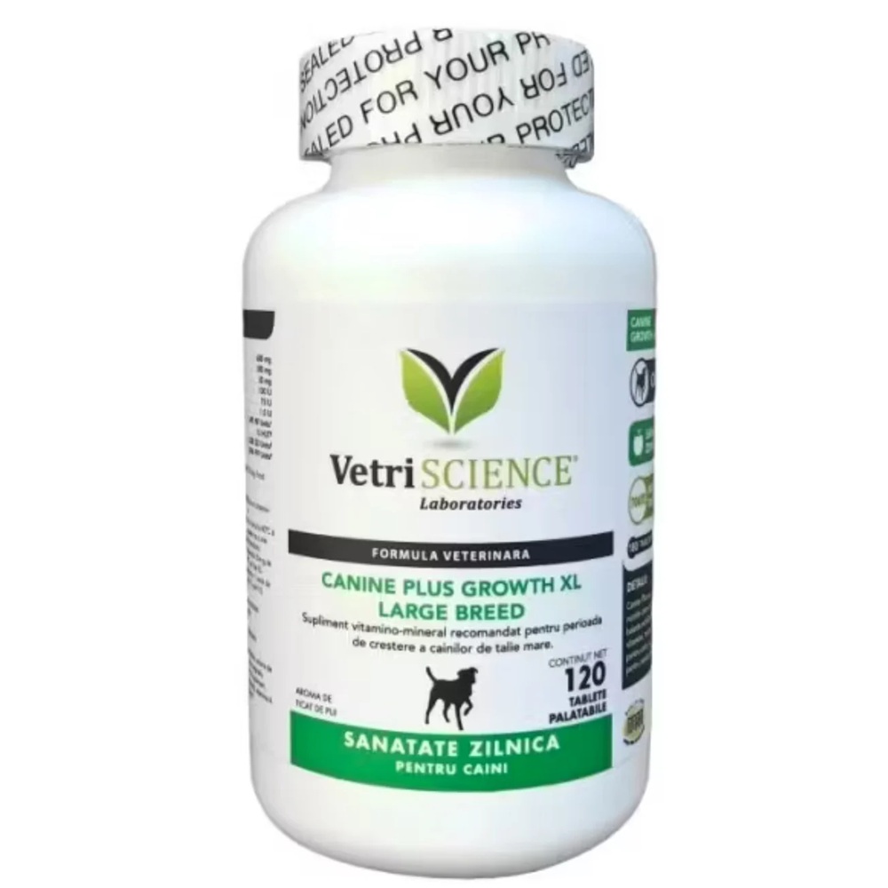 Supliment crestere pentru caini Canine Plus Growth XL, 120 tablete, Vetri Science
