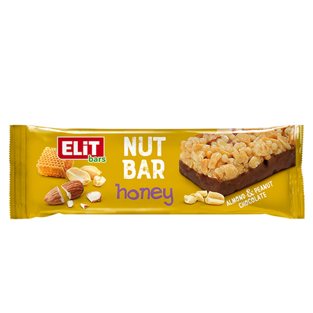 Baton de cereale cu miere si ciocolata cu lapte NutBar, 40 g, EliT