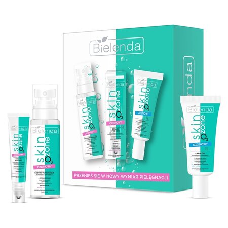 Pachet Crema-gel oxigenanta si hidratanta cu ozon, 50 ml + Roll-on pentru ochi, 15 ml + Lotiune tonifianta cu ozon, 100 ml, Bielenda 684156