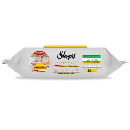 Servetele umede pentru bucatarie Lemon Oil Easy Clean, 50 bucati, Sleepy 684440