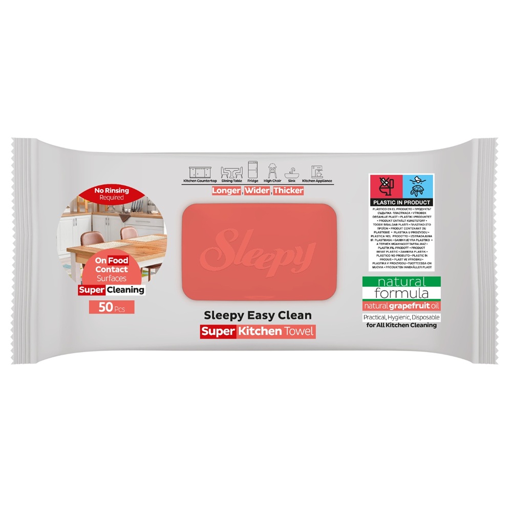 Servetele umede pentru bucatarie Grapefruit Oil Easy Clean, 50 bucati, Sleepy