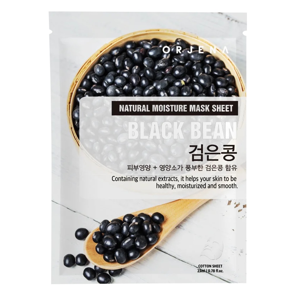 Masca cu extract de fasole neagra Natural Moisture Black Bean, 23 ml, Orjena