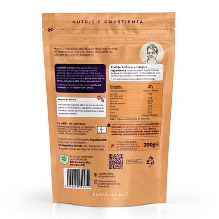 Stafide eco Sultana, 200 g, Republica Bio 702156