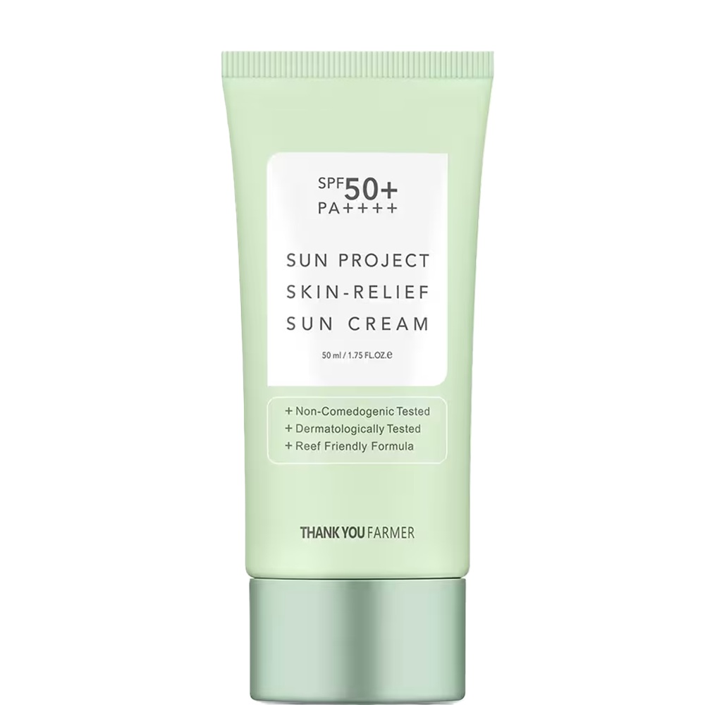Crema de fata cu protectie solara SPF 50+ Sun Project Skin Relief, 50 ml, Thank You Farmer