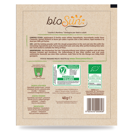 Praf de copt bio vegan BioSun, 3 plicuri x 16 g, S. Martino 684640
