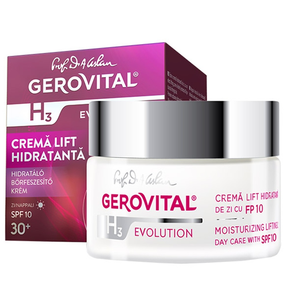 Crema lift hidratanta cu SPF 10 H3 Evolution, 50 ml, Gerovital