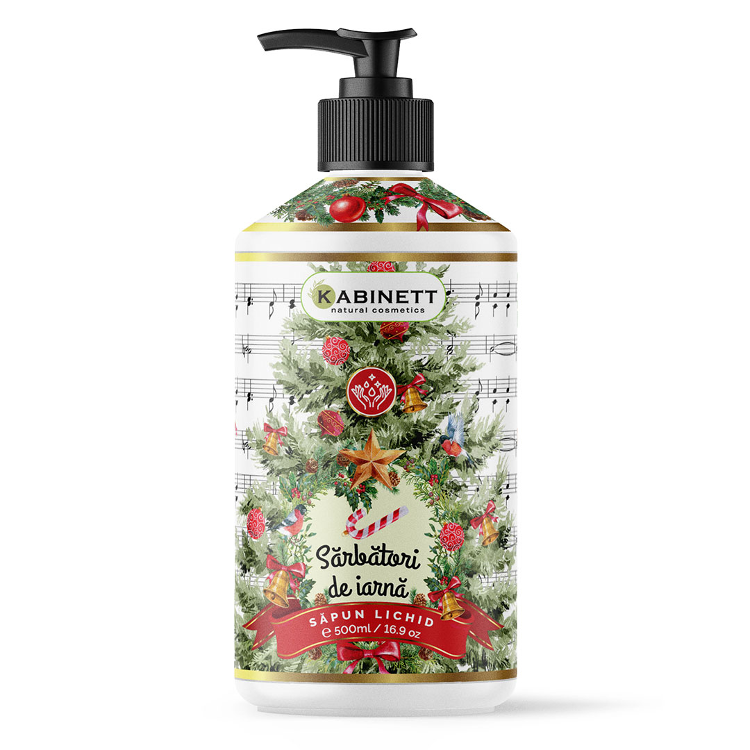 Sapun lichid cremos Sarbatori de Iarna, 500 ml, Kabinett Natural Cosmetics