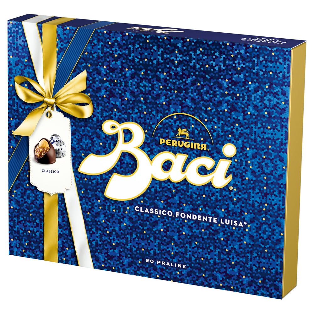 Praline de ciocolata neagra cu umplutura de alune de padure Classico, 250 g, Baci