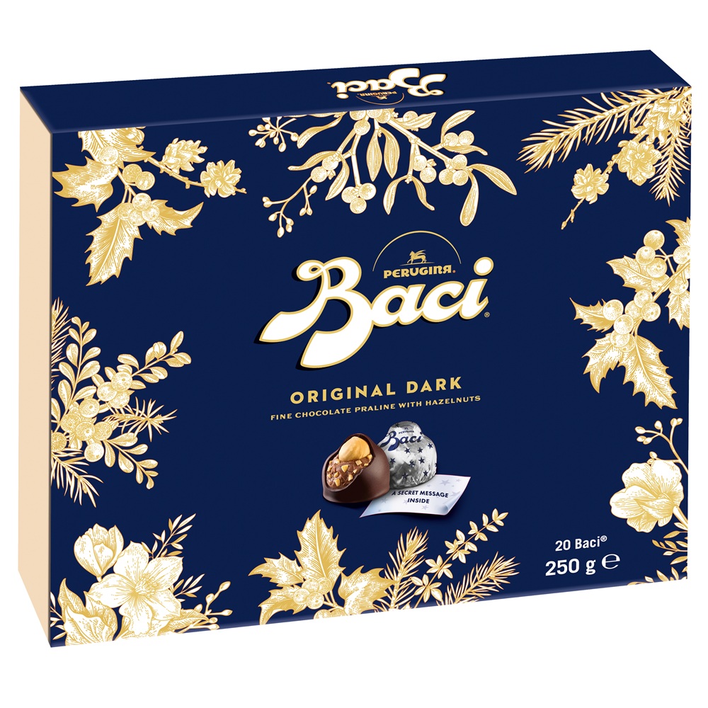Praline de ciocolata neagra Luisa si umplutura de alune de padure, 250 g, Baci