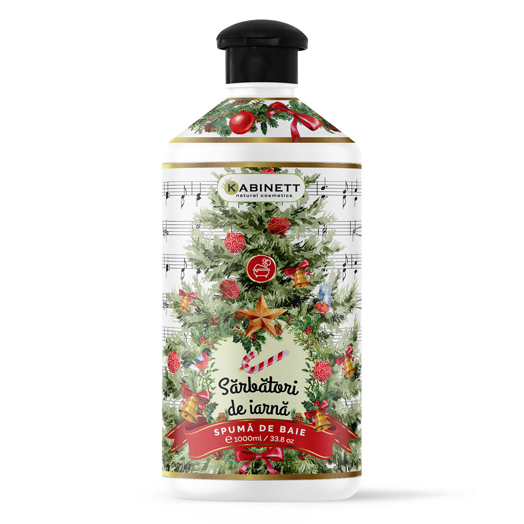 Spuma de baie Sarbatori de Iarna, 1000 ml, Kabinett Natural Cosmetics