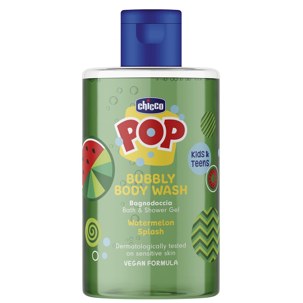 Gel de dus spumant cu aroma de pepene rosu Pop, 300 ml, Chicco
