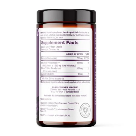 Resveratrol + NAD & Miricell, 30 capsule, ResVitale 684745