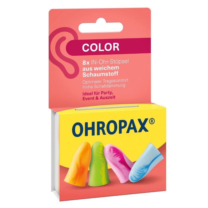 Dopuri de urechi anti-zgomot Color, 8 bucati, Ohropax