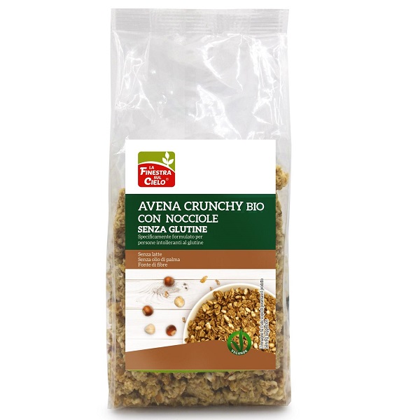 Musli eco crocant fara gluten cu fulgi de ovaz si alune, 250 g, La Finestra Sul Cielo