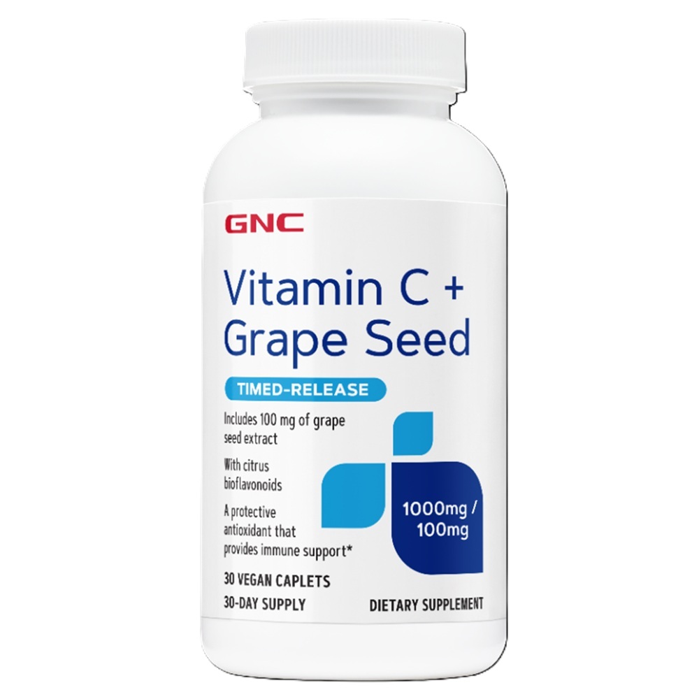 Vitamina C cu seminte de struguri, 30 tablete, GNC
