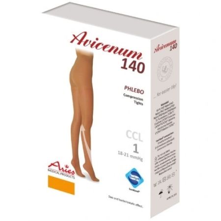 Dresuri compresive Bej Marimea L Normal Phlebo 140, 1 pereche, Avicenum