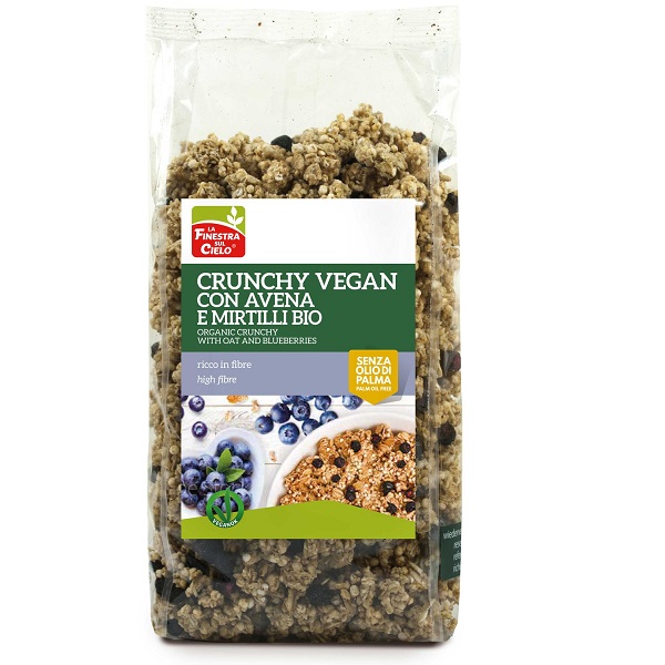 Musli crocant cu fulgi de ovaz si afine eco, 375 g, La Finestra Sul Cielo