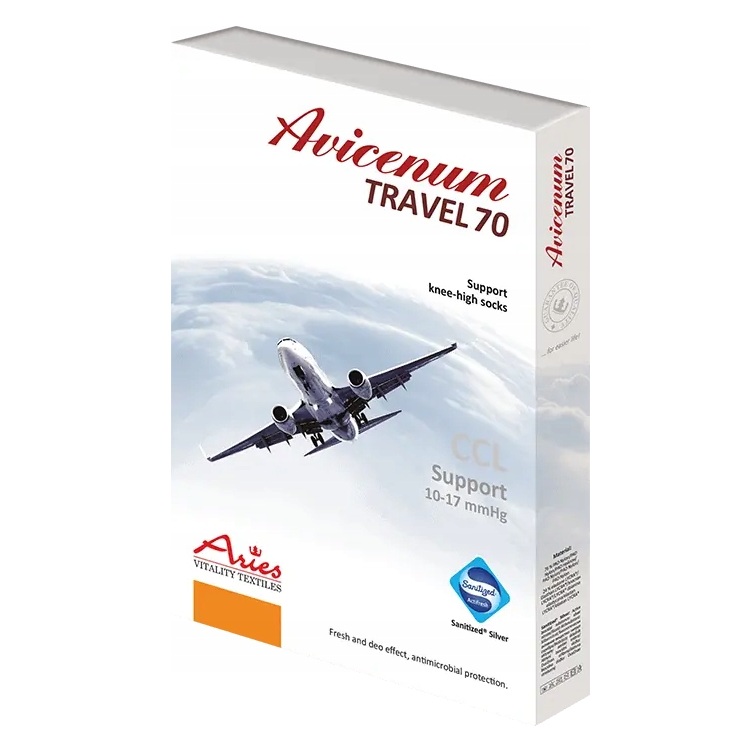 Ciorapi compresivi pana la genunchi Bej Marimea 36-38 (23-25) Phlebo 70 Travel, 1 pereche, Avicenum