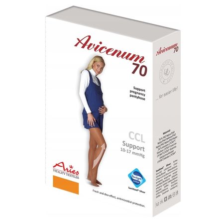 Dresuri suport pentru gravide Bej Marimea 164-170/124-132 Phlebo 70, 1 pereche, Avicenum