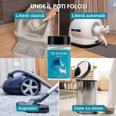 Parfumant si neutralizator de miros pentru litiera pisicii Borfresh, 175 g, Shaw 684995