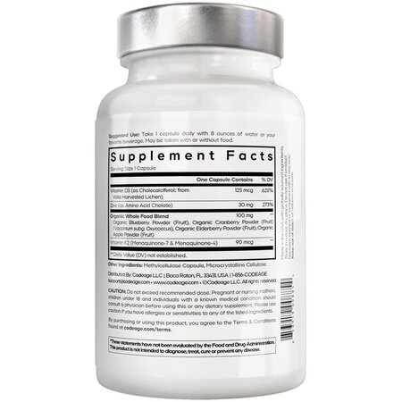 Vitamin D, K2 & Zinc Amen, 60 capsule, GNC 685175