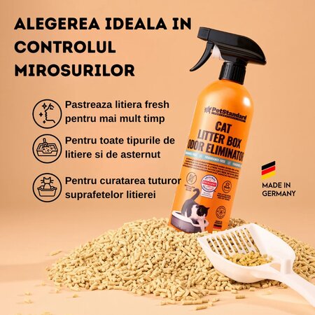 Solutie profesionala enzimatica pentru eliminarea mirosului de urina din litiera pisicii, 750 ml, Shaw 685005