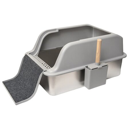 Litiera din inox pentru pisici, marimea XL, Shaw 685020