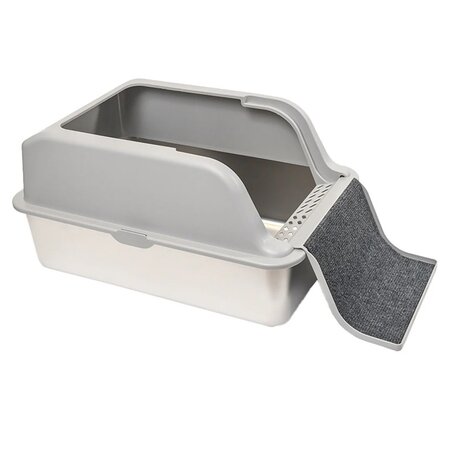 Litiera din inox pentru pisici, marimea XL, Shaw 685017